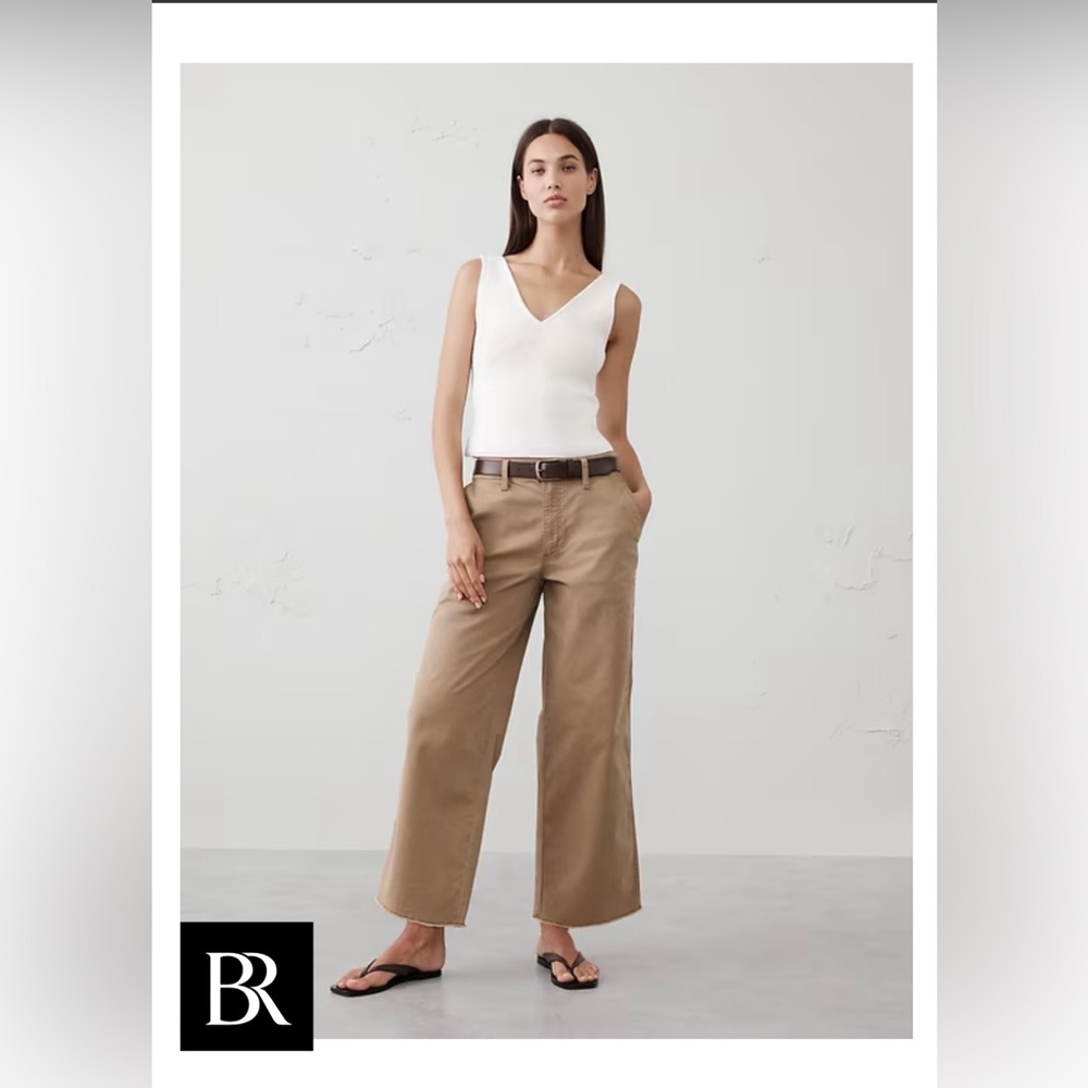 Banana Republic - Wide-Leg High-Rise Cropped Chino LIKE NEW Airforce
Khaki